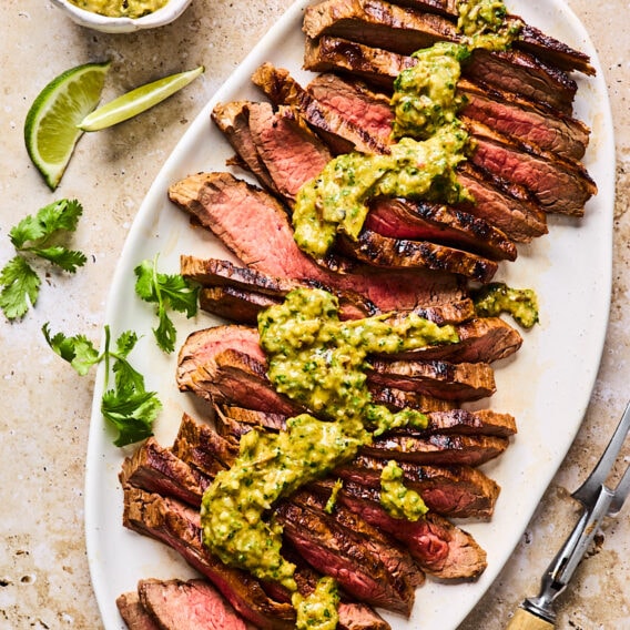 Flank Steak with Chimichurri Sauce - Two Peas & Their Pod