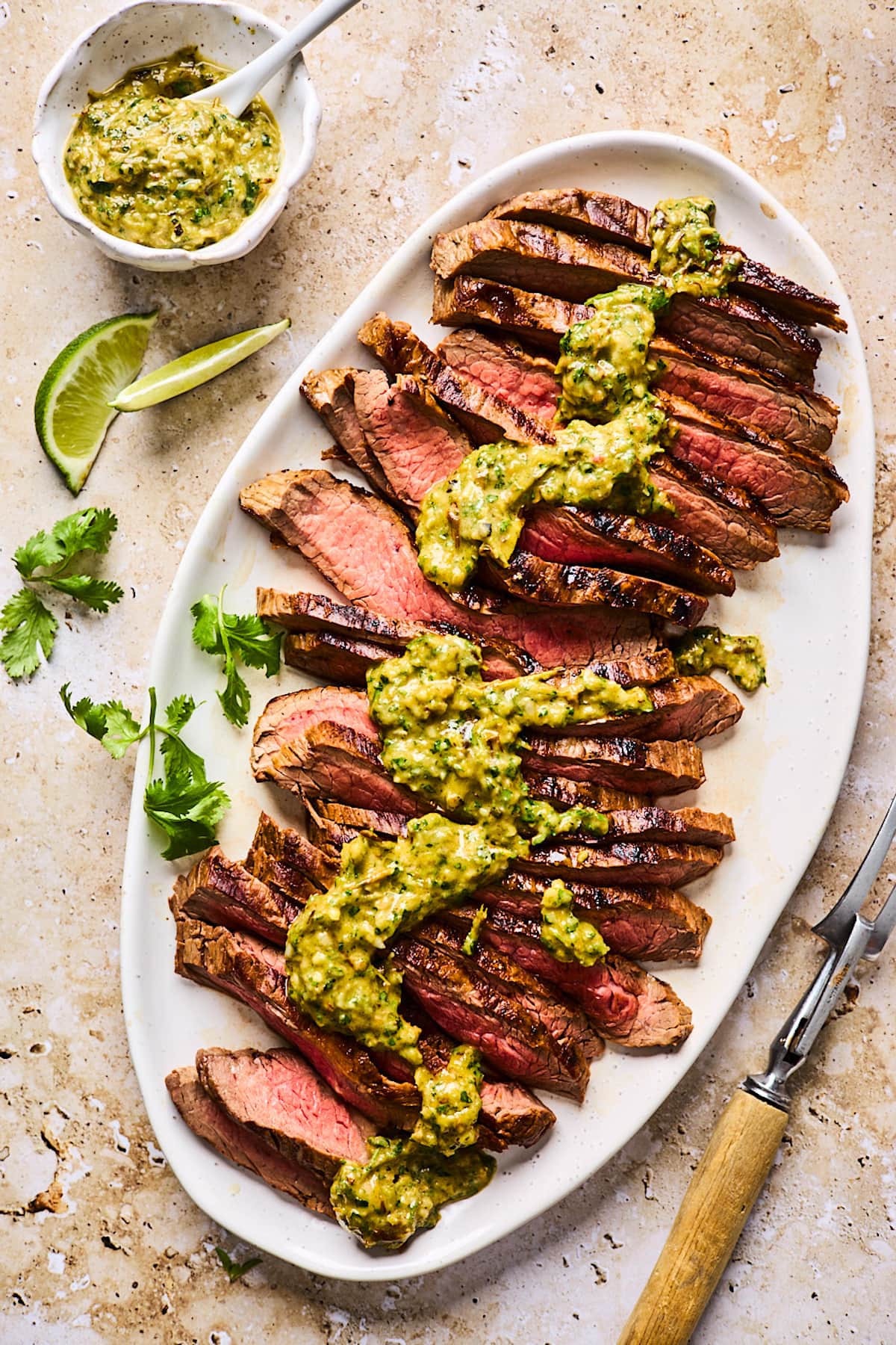 The Best Smoked Flank Steak (with Chimichurri Sauce!)