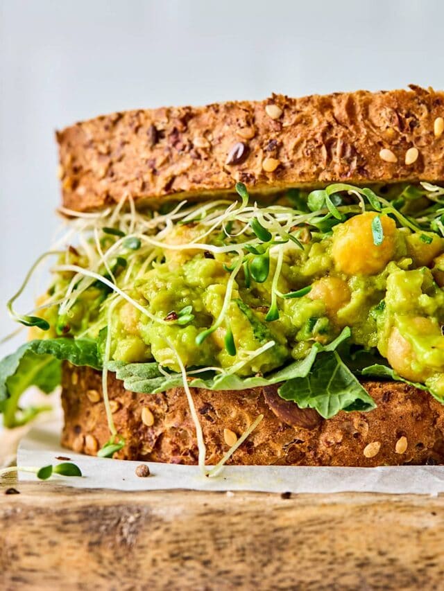 Smashed Chickpea & Avocado Salad Sandwich - Two Peas & Their Pod