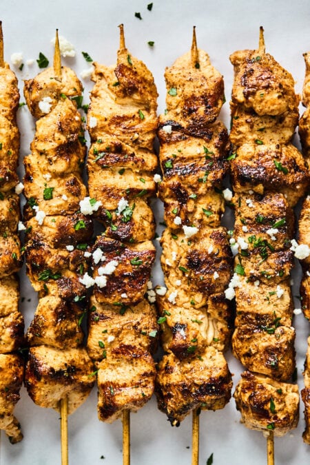 Greek Chicken Kabobs {Tender & Juicy} - Two Peas & Their Pod