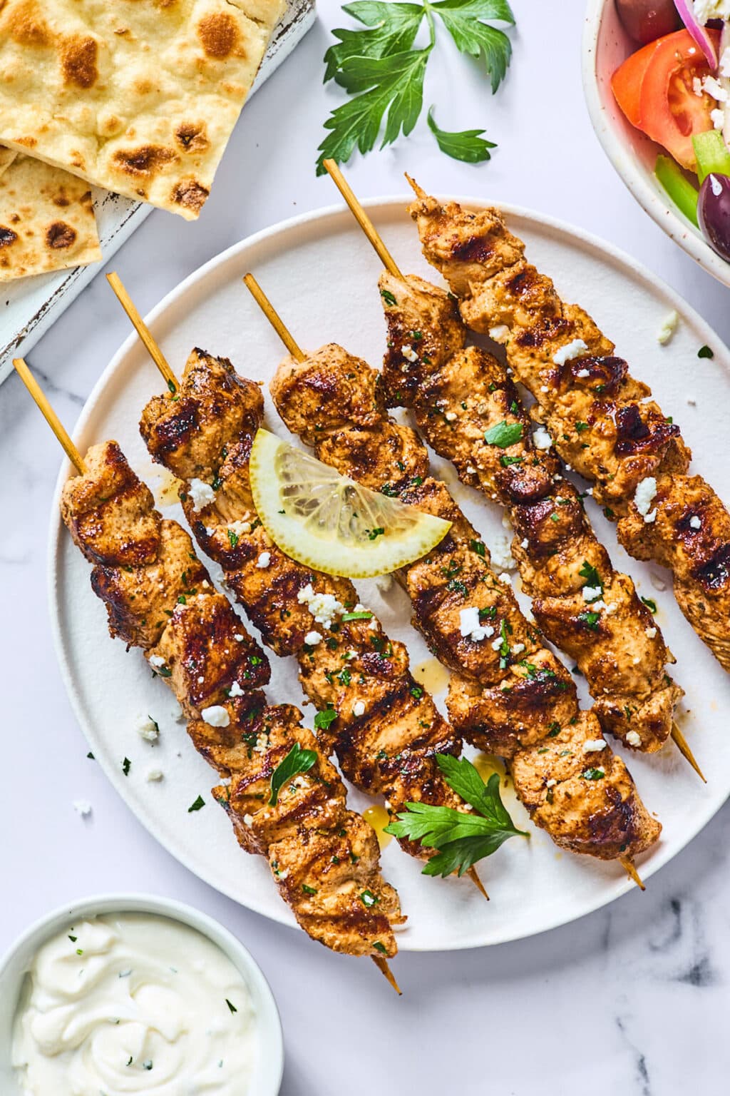 Greek Chicken Kabobs {Tender & Juicy} - Two Peas & Their Pod