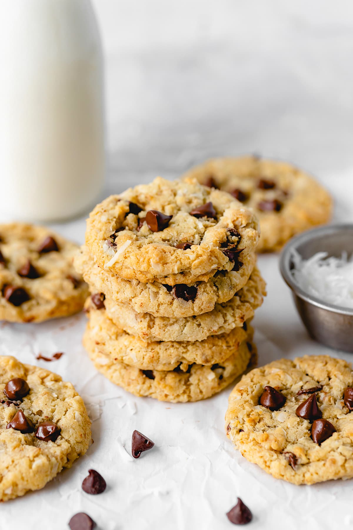 Coconut Oatmeal Chocolate Chip Cookies - Two Peas & Their Pod