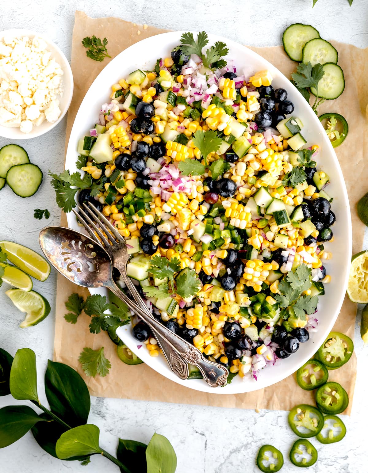 Fresh Corn Salad {With Blueberries!} - Two Peas & Their Pod