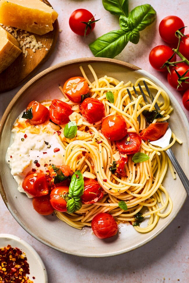 how to make burst cherry tomato pasta