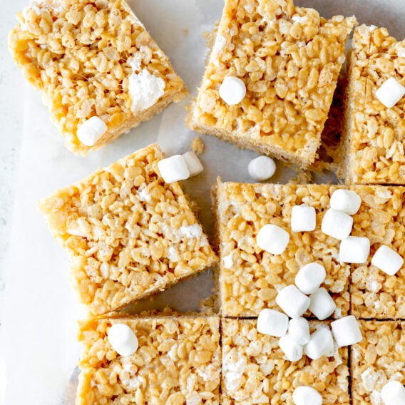 Peanut Butter Rice Krispie Treats {6-Ingredients} - Two Peas & Their Pod