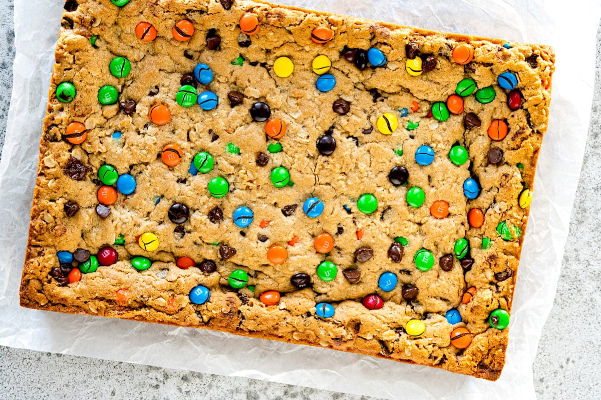 M&M Cookie Bars - Life She Lives