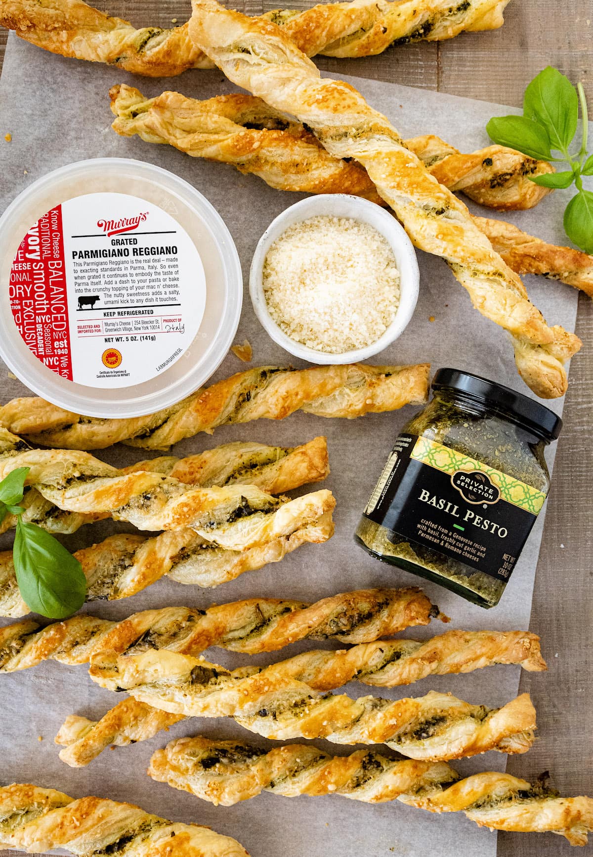 Pesto Parmesan Cheese Straws {4-Ingredients} - Two Peas & Their Pod