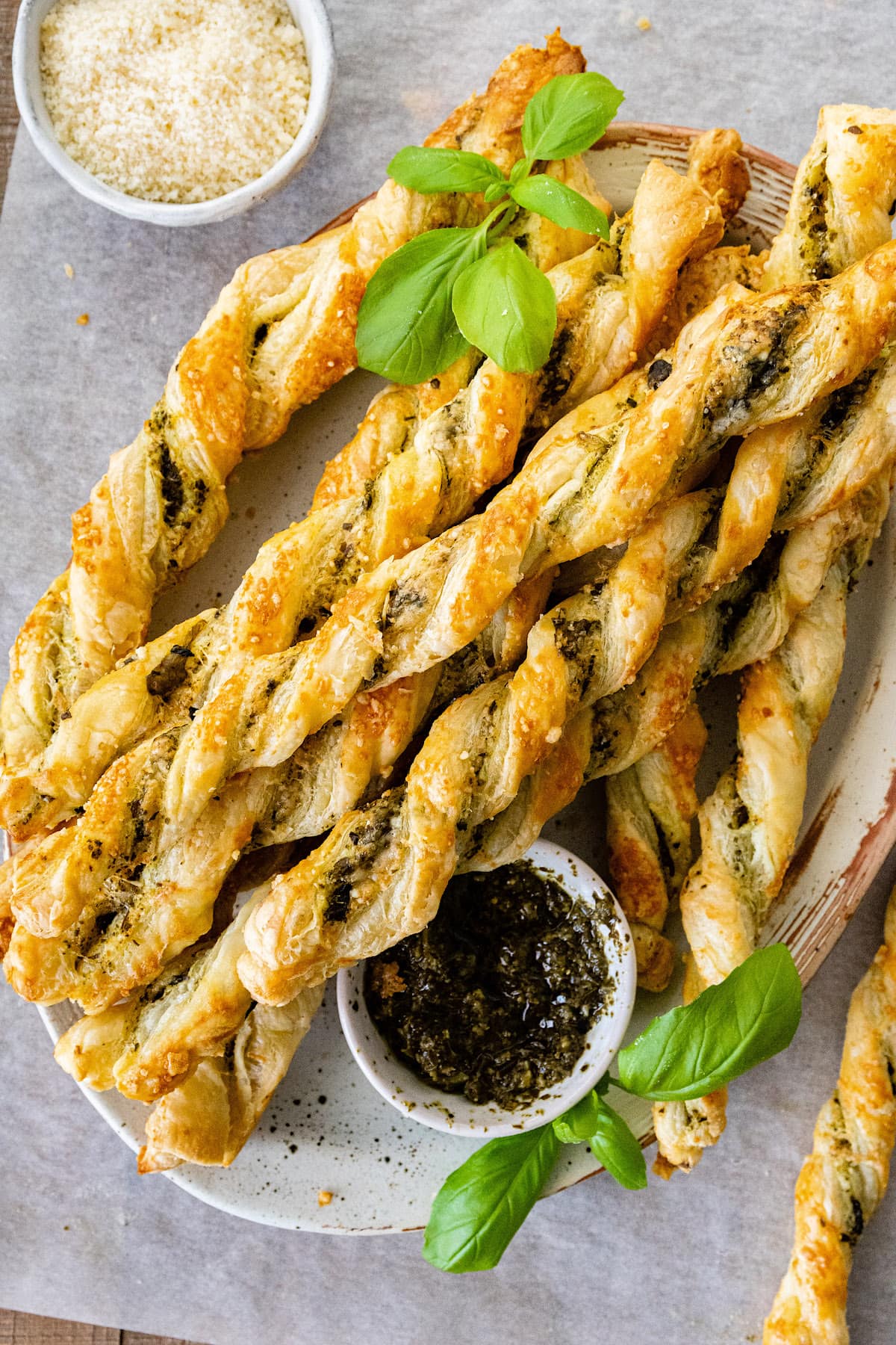 Pesto Parmesan Cheese Straws {4-Ingredients} - Two Peas & Their Pod