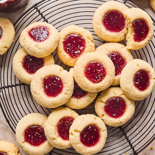 The Easiest Jam Thumbprint Cookies - Shaken Together