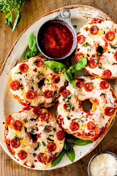 Pizza Bagels {Easy & Fun} - Two Peas & Their Pod