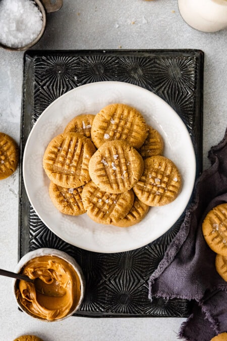 3 Ingredient Peanut Butter Cookies {Flourless} - Two Peas & Their Pod