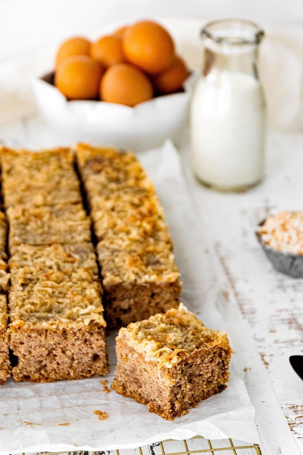 Oatmeal Cake {Coconut Topping} - Two Peas & Their Pod