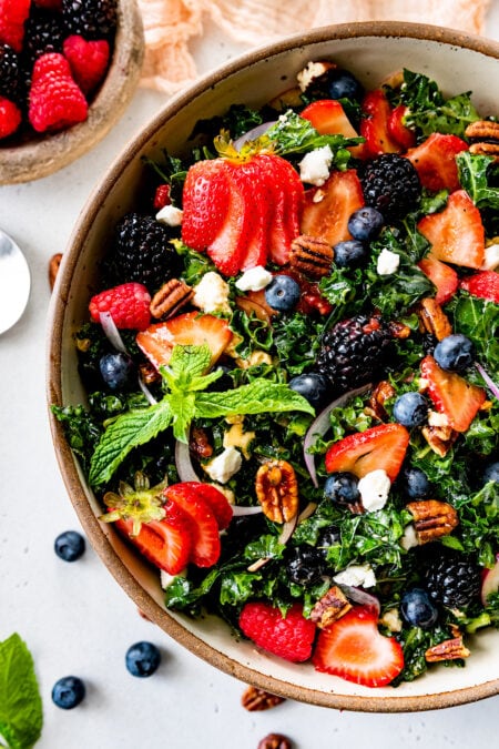 Berry Kale Salad - Two Peas & Their Pod