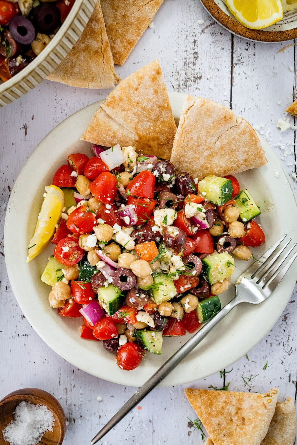 Greek Chickpea Salad - Two Peas & Their Pod