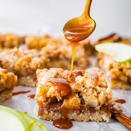 Salted Caramel Apple Crumb Bars | Two Peas & Their Pod