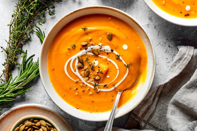 Easy Butternut Squash Soup {Healthy} - Two Peas & Their Pod