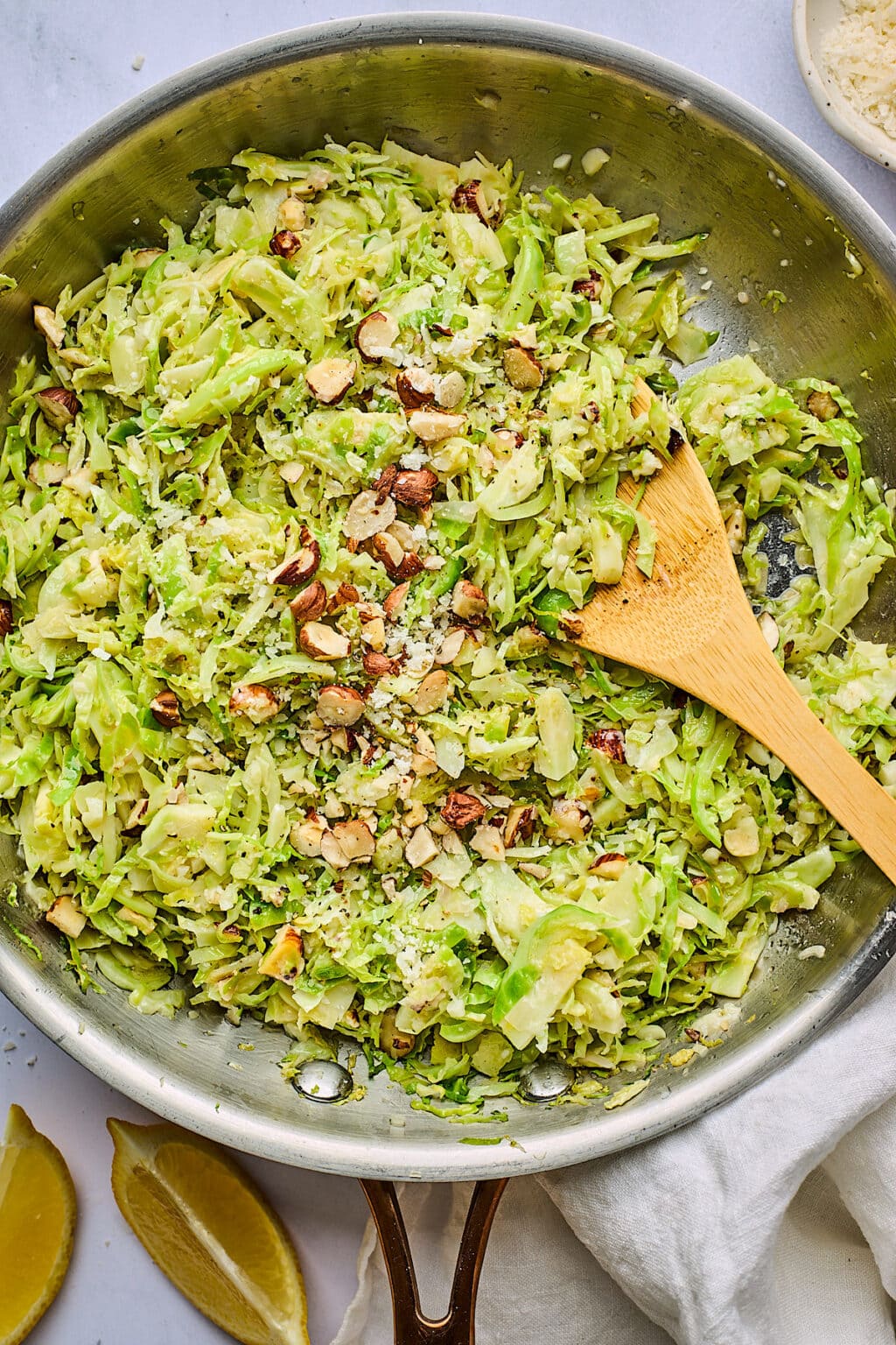 Sautéed Shredded Brussels Sprouts with Parmesan and Hazelnuts - Two ...