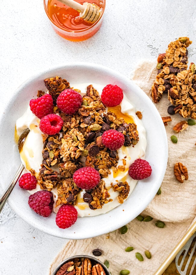 Chocolate Chip Cookie Granola Clusters - Two Peas & Their Pod