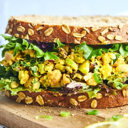 Smashed Chickpea Greek Salad Sandwich Recipe