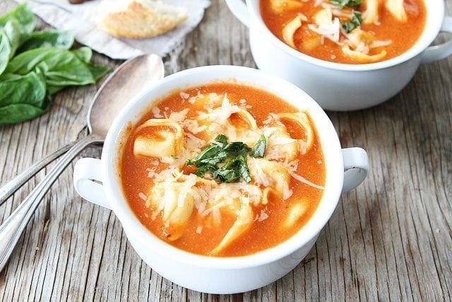 Creamy Tomato Tortellini Soup - Two Peas & Their Pod