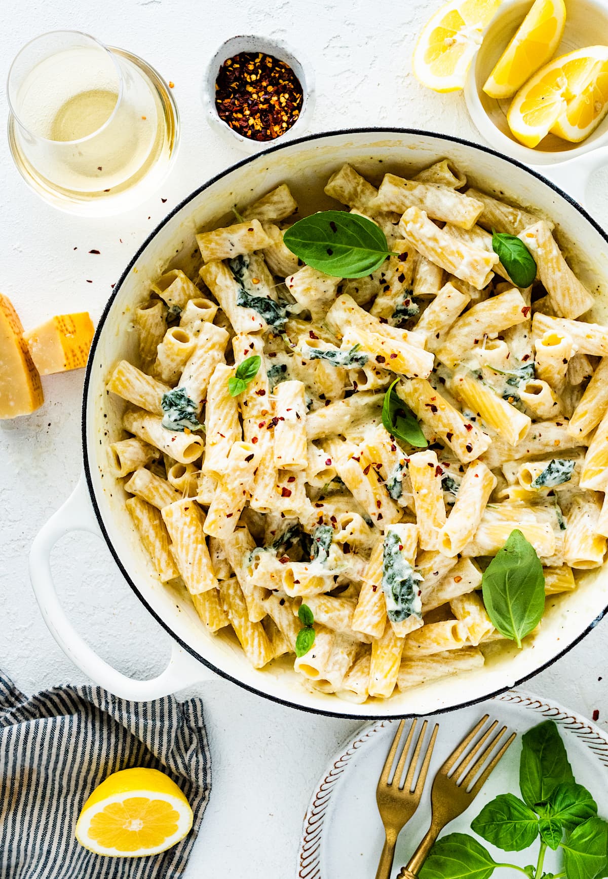 Penne With Spinach and Ricotta Recipe