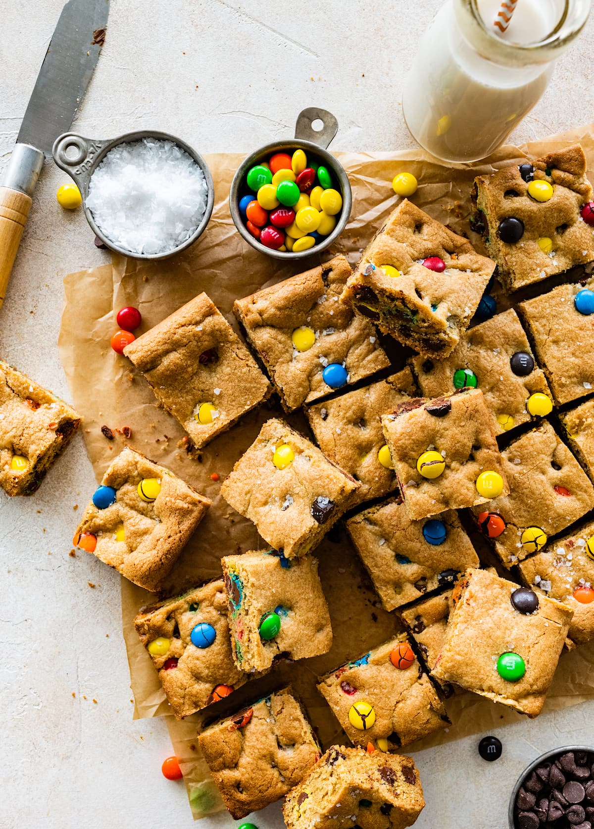 Quick and Easy M&M Cookie Bars - Well, If She Can Do It
