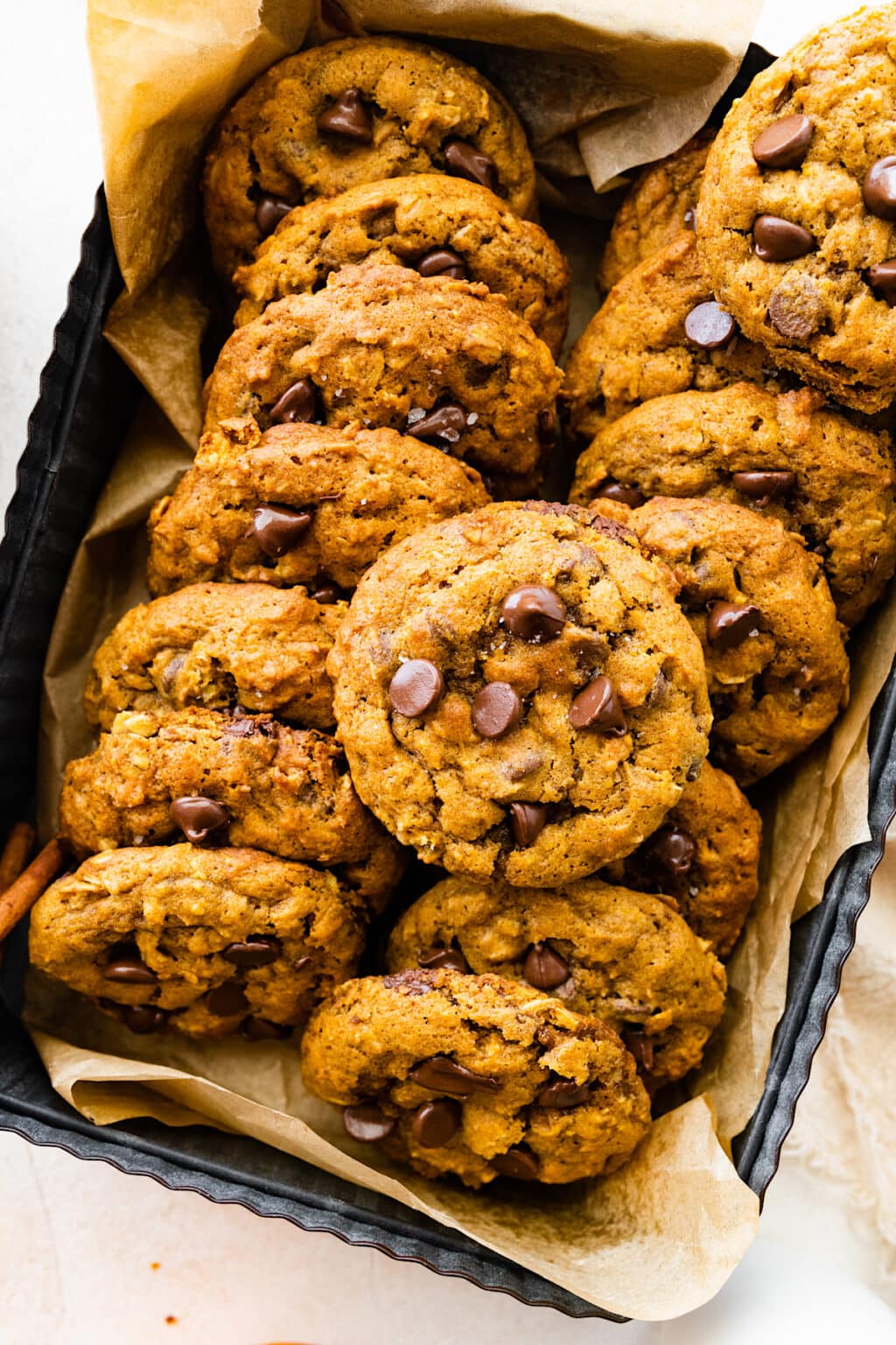 Pumpkin Oatmeal Chocolate Chip Cookies - Two Peas & Their Pod