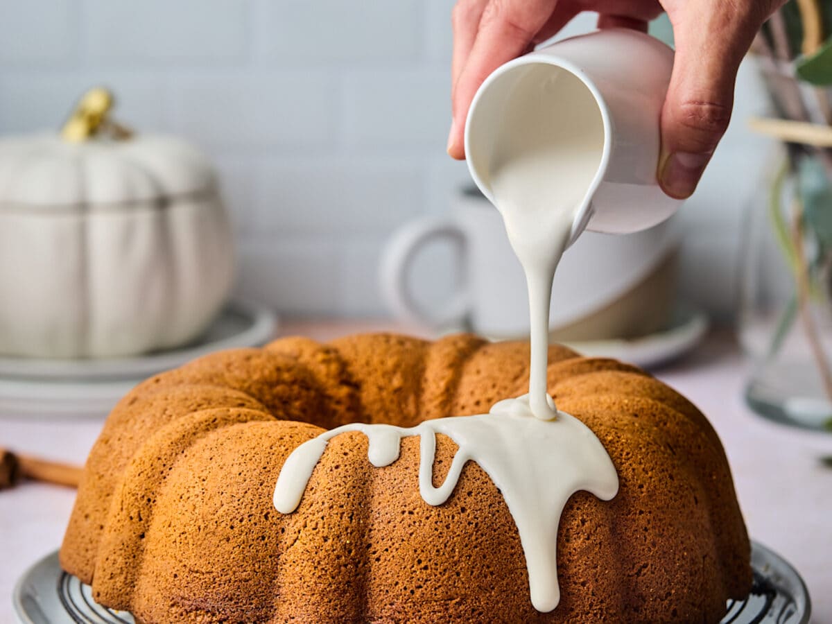 Pumpkin Cream Cheese Bundt Cake with Maple-Olive Oil Glaze • Cook Til  Delicious