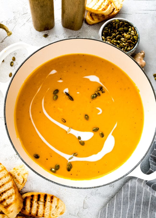 Roasted Butternut Squash Pear Ginger Soup - Two Peas & Their Pod