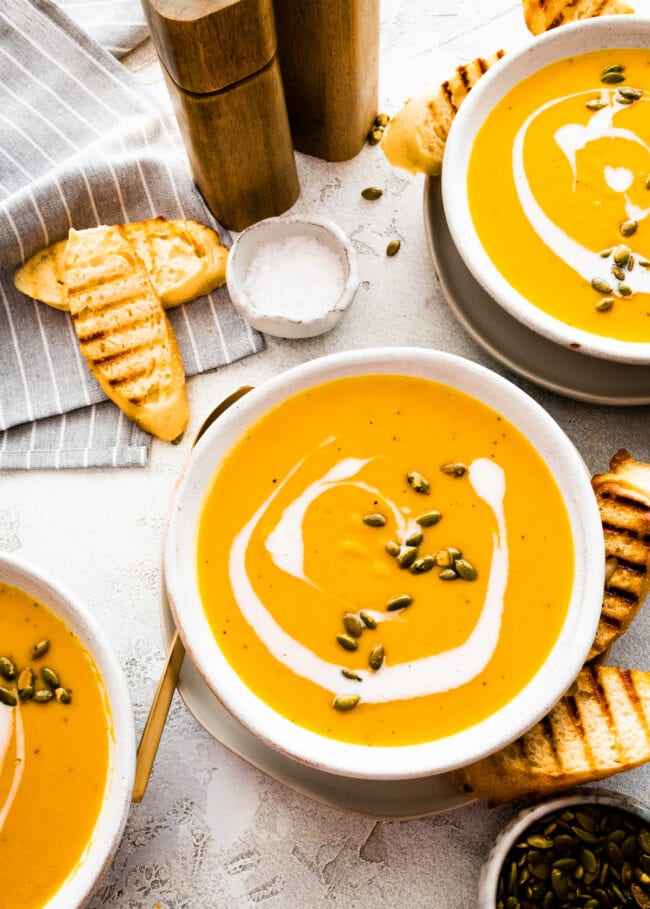 Roasted Butternut Squash Pear Ginger Soup - Two Peas & Their Pod