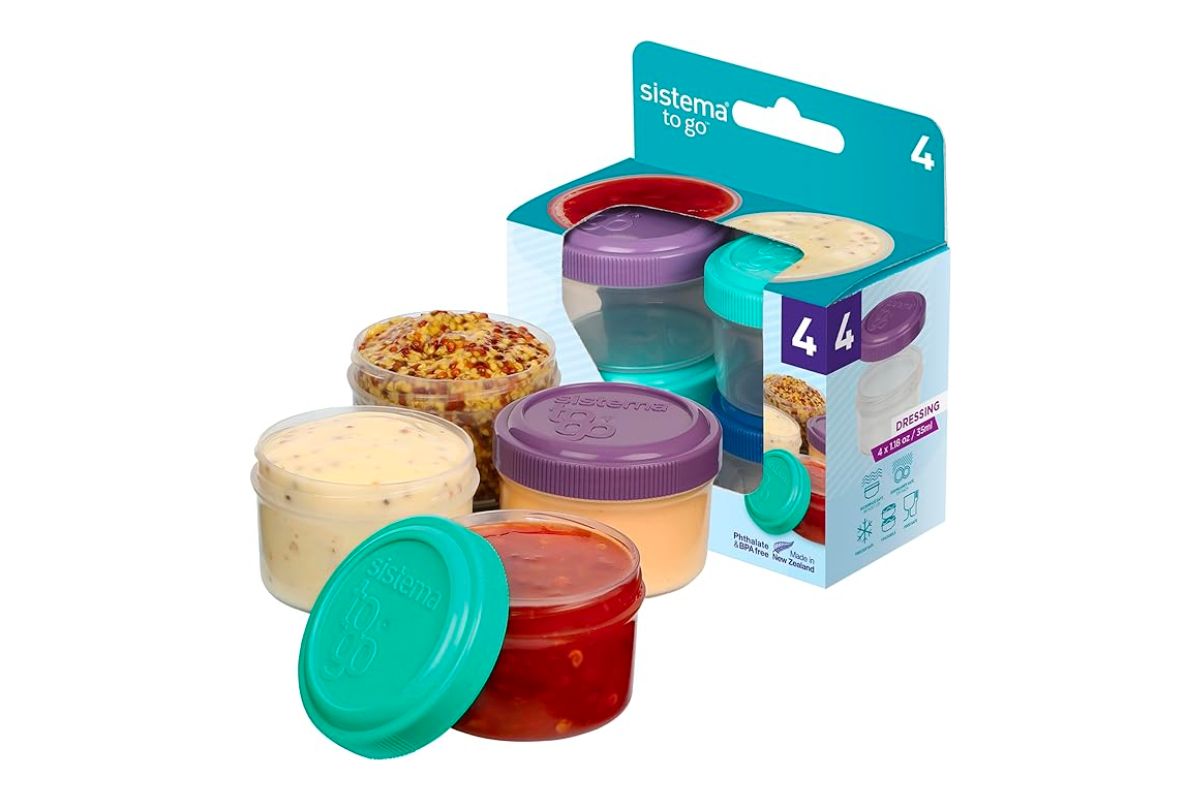 Sistema 4-Piece Salad Dressing and Condiment Containers