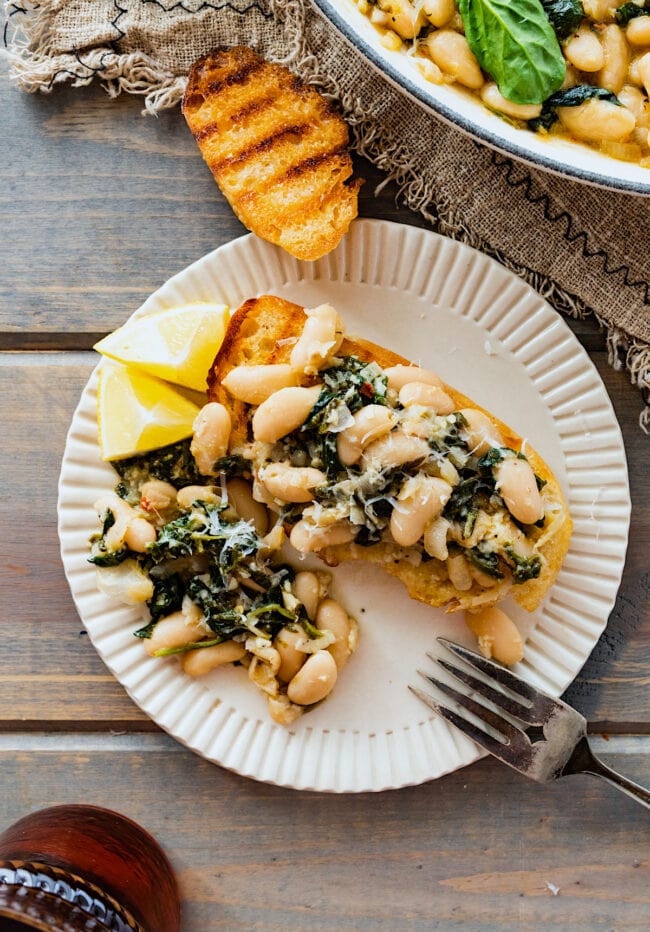 Creamy White Beans with Spinach - Two Peas & Their Pod