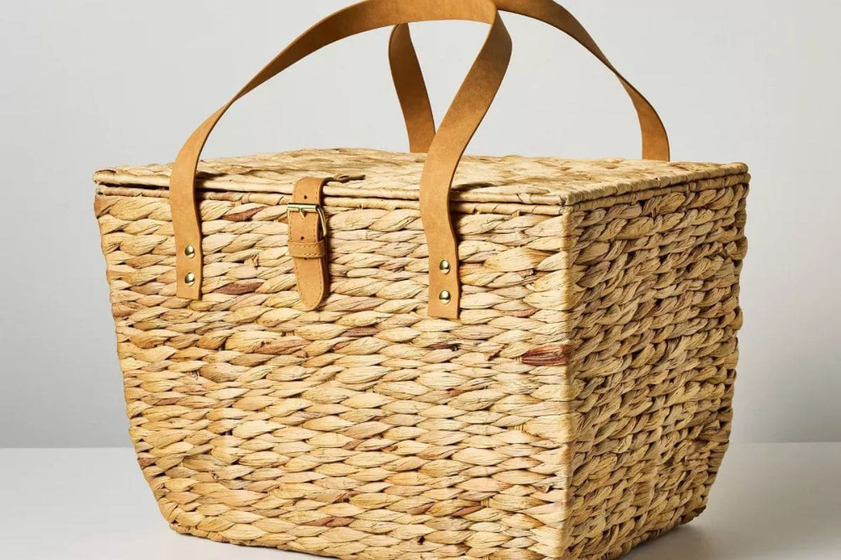 Hearth and Hand Natural Woven Picnic Basket