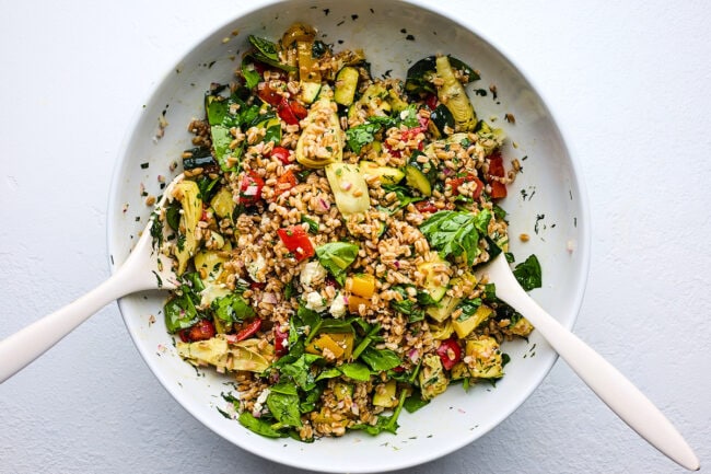 Grilled Vegetable Farro Salad - Two Peas & Their Pod