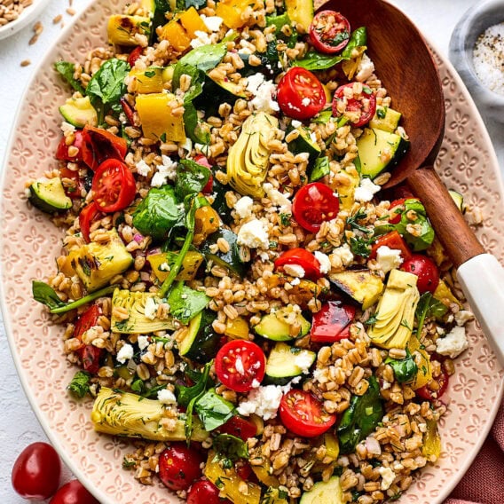 Grilled Vegetable Farro Salad - Two Peas & Their Pod