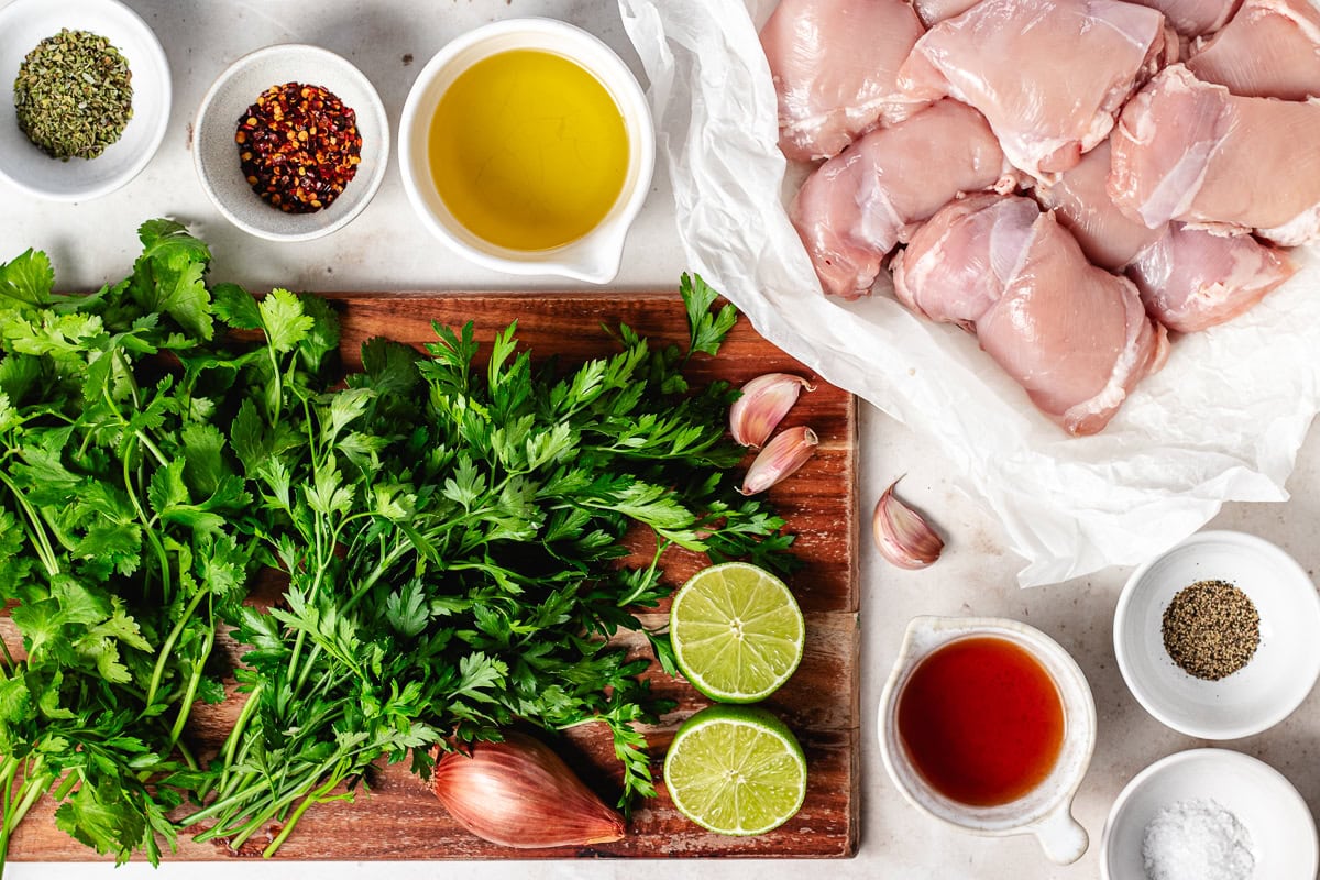 ingredients to make chimichurri chicken. 