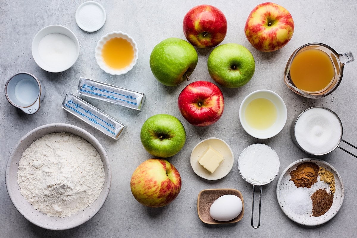 apple pie ingredients. 