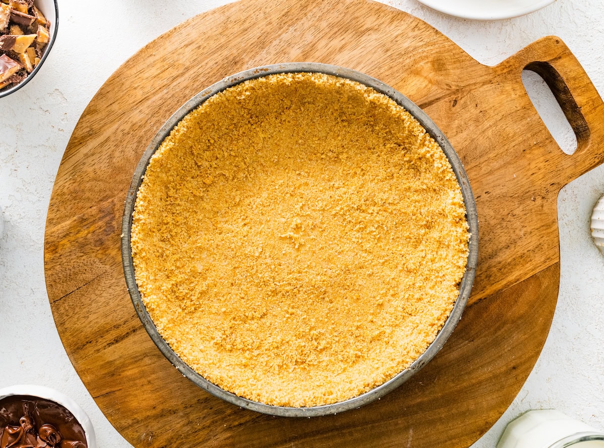 graham cracker crust in pie pan. 