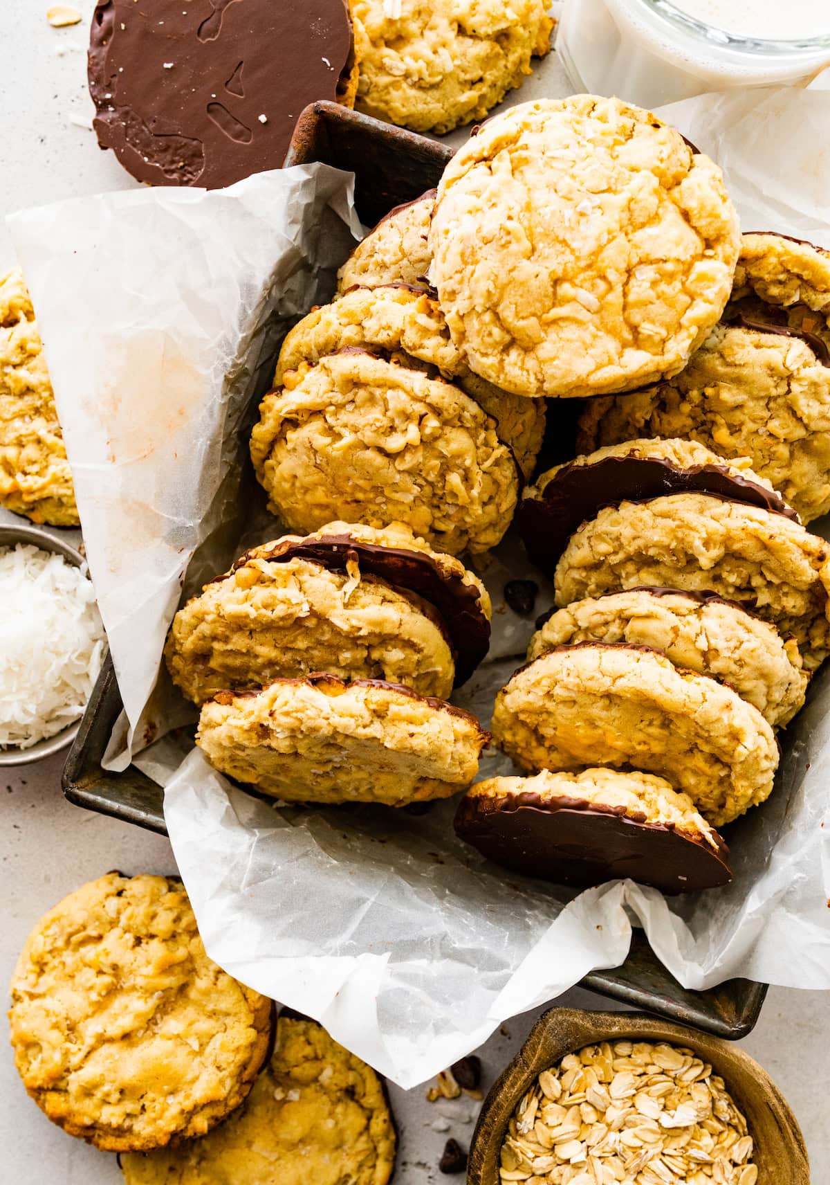 chocolate dipped coconut cookies. 