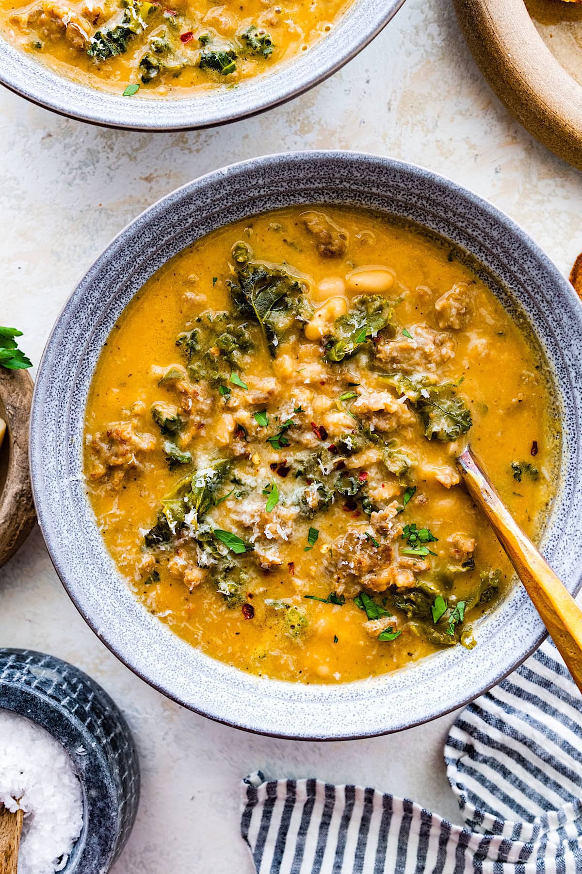 Sausage Kale White Bean Soup - Two Peas & Their Pod